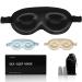 sepezz Silk Sleep Mask 100% Mulberry 3D Sleeping Mask with Adjustable Silk Eye Sleeping Mask for Sleeping Women and Men Sleep Eye Mask for Travel Home and Office (Black) 3d Black