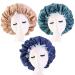 LERTREE 3PCS Elastic Women Stain Night Sleep Cap Hair Bonnet Hat Shower Caps (D)