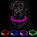 Nepfaivy light neck band for dog USB Charging - bright dog collar waterproof with 3 lighting modes length -adjustable LED collar for large and medium -sized dogs (Rosa -B)