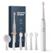 Electric Toothbrush Sonic Toothbrush Can be Used by Adults and Children with 7 Bursh Heads 6 Super Clean Modes White IPX7 Waterproof and Rechargeable Electric Toothbrush