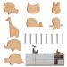 Cabinet buttons wood for children's room 8 PCs wooden handles for cupboards furniture buttons wood furniture buttons animal shapes animal wood drawer handle animal shape furniture buttons children drawer buttons gift idea