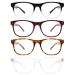 Bosail 4 Pack reading glasses Blue light blocking men feather hinges light glasses light computer glasses 4 colors 1.25 x