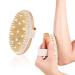 Body Scrubber Dry Brushing Gentle Body Skin Exfoliating Shower Bath Brush for Improve Circulation Cellulite and Lymphatic Drainage  Natural Bristles and Exfoliating Sponge One Each