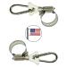 2 Pack Boat Flag Pole Clips with Carabiner Clamp for Grommet Flags Flag Pole Rings for 0.75-1.2 Inch Diameter Flagpole
