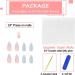 Almond Short Press-on Nails | 24Pcs Blue French Glitter Tips | Elegant Artificial Oval Shape | Glossy Stick-on False Nails for Women - Buy Online on GoSupps.com