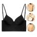 XWSM back-free BH for women BH with low back reusable push-up-bra for wedding dresses sport yoga everyday wireless bralette 38 black