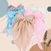 Satin Layered Hair Bow Barrette Clip with Long Tail | French Style Hair Accessory for Women and Girls - 5 Light Colors - Buy Online on GoSupps.com