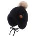XIAOHAWANG Winter Baby Boys Hat Velvet Lining Toddler Kids Beanie Earflap Warm Baby Hats for Girls with Pompom 6-18 Months Black