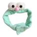 Soft Plush Hairband with Lovely Big Eyes Decor Headband for Face Washing or Makeup (Mint Green)