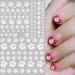 SILPECWEE White Flower Star Heart Nail Stickers - 8 Sheets | 3D Nail Art Decals for DIY & Salon | Manicure Kit with Tweezers - Buy Online on GoSupps.com