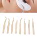 8-part eyelash extension tweezers set stainless steel straight curved lace tweezers for beauty eyelash tools pearly gold