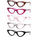 Yogo Vision Reading Glasses 5 Pk Readers for Women Cateye Eyeglasses and Light Spring Hinge Frame +2.75 Set of 5: Black, Grey, Pink. Hot Pink, Brown Havana 2.75 x
