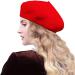 Womens Red Wool French Beret Beanie Hat - Classic and Stylish - Buy Online on GoSupps.com