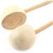 Ruilogod Wooden Handle Body Massage Hammer - Hemispherical Heads for Relaxation | Beige - International Shipping - Buy Online on GoSupps.com