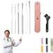 Pleteffect Ear Pleteffect Ear Cleaner Pleteffect Ear Cleaning Master 6Pcs Portable Ear Cleaning Kit Stainless Steel Ear Cleaner Earwax Removal Tools with PU Leather Case (Pink)