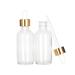 Magic Season Boston Round Glass Bottles(Transparent / 30 ml with Gold Caps / 2 Pcs)