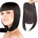 One Piece Straight Bang Clip In On Bangs Fringe Cute Hair Extensions - Natural Black
