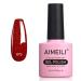 AIMEILI Christmas Red Glitter Gel Nail Polish UV/LED Soak-Off Sparkly Shiny Gel Polish French Nail Gel Nail Lamp Nail Art Manicure Salon DIY at Home Long Lasting & Easy to Apply 10ML (670)