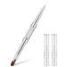 Dual-Ended Nail Design Brush Hard Gel Nail Brush Oval Gel Nail Brushes Rhinestone Handle French Tip Nail Gel Liner Brush French Manicure Brush Builder Gel Brushes for Design Nails Art Professional