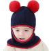 crazy bean Kids Girls Boys Winter Warm Hat Windproof Hat and Scarf 3-in-1 Toddler Knitted Beanie Hat One Size Navy