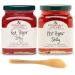 Stonewall Kitchen, Red Pepper Jelly and Hot Pepper Jelly, 11.75 Ounce (Pack of 2) - with Make Your Day Spreader