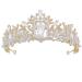 FRCOLOR White Tiara Crown Crystal Silver Headband Diamond Bridal Headdress Wedding Prom Crown Hair Accessories for Women Girl Birthday Wedding Christmas Party Favor Ornaments
