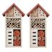 2 x Wooden Bee Hotels Insect House Natural Wood Garden Nesting Habitat Box Bug Butterfly Insects Outdoor Shelter