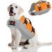 Eyin life jacket for medium dogs size -adjustable dog swimming vest with strong buoyancy light swimming aid with reflective rescue handle and tear protection for swimming (orange m) m orange & gray