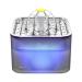 Cat Water Fountain Stainless Steel, 100oz/0.8gal Pet Fountain with LED Light for Cats and Dogs Grey