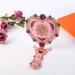 Nerien Antique Handheld Mirror and Comb Set - Vintage Metal, Heart Shape Embossed Rose, Russian Style with Handle - Travel Portable Makeup Mirror in Pink - Buy Online on GoSupps.com