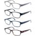 Shop Heeyyok Reading Glasses for Men - Large Rectangular Comfortable Fit 4 Pack - Stylish & Durable 2.0 Diopter Eyewear for Large Heads - Buy Online on GoSupps.com