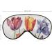 Happy Mother's Day Sleep Mask - Tulips & Lily Flower Eye Cover for Women | Soft Light-Blocking Blindfold with Adjustable Strap | Perfect Gift for Relaxation - Buy Online on GoSupps.com