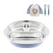 Esoes children's tableware set stainless steel baby plate 4 pieces of non -slip children's plates with suction cup (baby dishes silicone spoon fork bibs) Suitable for toddlers and children 25*20*4cm stainless steel