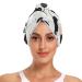 Small Funny Panda Hair Towel 2 Pack Super Absorbent Hair Drying Towel Quick Dry Hair Turbans Head Towel with Button Twisty Wrap for Women Girls