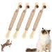 Tsathoggua 4 pcs Matatabi Silvervine Chew Sticks Natural Cat Chew Toy Catnip Toy for Cats Cat Sticks Cat Teeth Nip Cat Teeth Cleaning Kitty Dental Chew Stick Kitten Teething and Stress Release