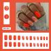 Shop 24Pcs Orange Press on Nails - Medium Square Glossy Marble Texture with Glitter Gold Foil Design | Full Cover Acrylic Stick on Nails for Women & Girls - International Shipping Available - Buy Online on GoSupps.com