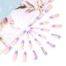 Brishow Purple French Artificial Press-On Nails - 24 Piece Crystal Ballerina Acrylic Set for Women & Girls - Buy Online on GoSupps.com