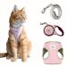 Belffy cat dishes and leash set with automatic leash for cats kittens puppies or dogs.Outbreakproof jacket and leash for large medium and small pets (medium pink).medium pink