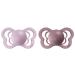 BIBS Couture Baby Pacifier 2-Pack | Made in Denmark | BPA Free Anatomical Nipple | Natural Rubber Latex | Size 2 (6-18 Months) | Dusky Lilac/Heather - Buy Online on GoSupps.com