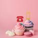 Retro Mobile Phone Cupcake Toppers Old Telephone Theme Party Cake Decor Red&Gold Glitter Cake Decorations for Baby Shower Retro Design-Birthday Party Supplies - 24pcs - Buy Online on GoSupps.com