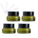 Zeoabsy 4 pieces emptiness empty green glass cream box 15ml with screw cap green glass screw box glass tinge glass dose of ointment pot cosmetic socket for gels creams + 4x spatula green 15ml