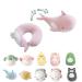 JOYRAVO 2-in-1 Travel Pillow for Kids - Soft and Adorable Animals Plushie That Converts into a U-Shaped Neck Pillow for Ultimate Comfort During Airplane Car Train Bus Trip - Pink Whale