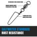 Dr.Fish Fishing Snap Swivels  Ball Bearing Swivels with Stainless Steel Coastlock Snap  Corrosion Resistant Black Nickel Coating  High Strength 26Lb to 503Lb  Saltwater Swivels Fishing Tackle #7-232LB 20 - Buy Online on GoSupps.com
