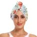 Red Flower Leaf Hair Towel 2 Pack Super Absorbent Hair Drying Towel Quick Dry Hair Turbans Head Towel with Button Twisty Wrap for Women Girls