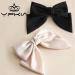 Ypkia 2 Pcs Hair Bows Clip Women's Hair Barrette With Satin Bow Hair Clip Hair Accessories For Women Girls (Black Beige) - Buy Online on GoSupps.com
