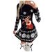 Christmas Shirts for Women Christmas Sweatshirt Pullover Dress Plaid Snowflake Print Long Sleeve Dress Casual Plus Size Dress Tunic Tops Dressy(N Black,Medium)