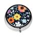 Beautiful Colourful Flowersround Pill Box 3 Compartment Round Pill Box Organizer Portable Travel Pill Box for Traveling.