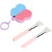 Silicone Face Scrubber Set Pink Blue Facial Brush Tools Skincare Products with Hanging Ring - Buy Online on GoSupps.com