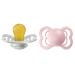 BIBS Supreme Baby Pacifier 2-Pack | Made in Denmark | BPA Free Dummy Soother Symmetrical Nipple. Natural Rubber Latex Size 1 (0-6 Months) Haze / Blossom