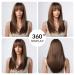 Oefei Brown Wigs for Women | Long Straight Synthetic Wig with Bangs | Heat-Resistant for Daily Wear Parties & Cosplay - Buy Online on GoSupps.com